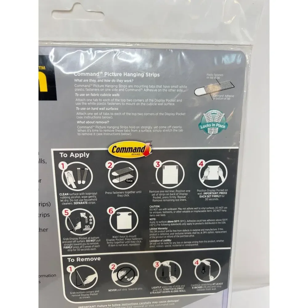Scotch Display Pocket Removable Interlocking Fasteners Plastic 8-1/2 x 11 Clear